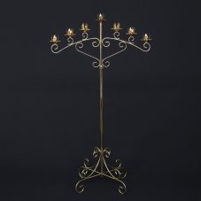 brass 7 branch curved candelabra