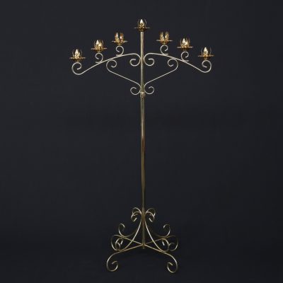brass 7 branch curved candelabra