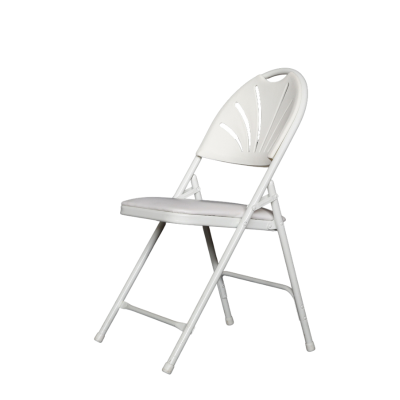 White Fanback Folding Chair