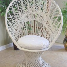 wicker fanback bridal shower chair