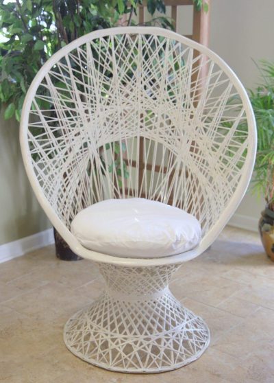 wicker fanback bridal shower chair