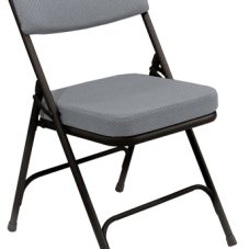 grey padded folding chair rental