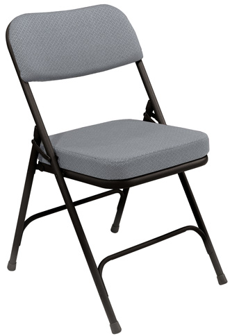 grey padded folding chair rental