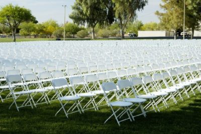 white folding chairs setup