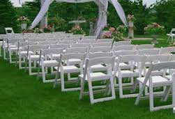 white folding chairs setup