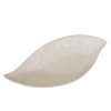 A white ceramic leaf-shaped bowl.