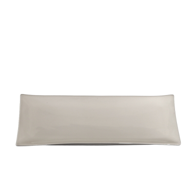 A rectangular white ceramic tray.