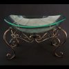 glass bowl wavy oval