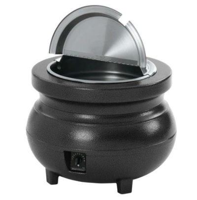 electric soup kettle with lid open