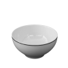 A bouillon cup with a platinum band around the rim.