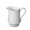 A creamer with platinum bands along the top, bottom, and handle.