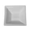 A 5 inch wide white square china bowl.