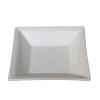 A seven inch white square china bowl.