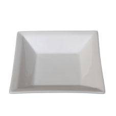 A seven inch white square china bowl.