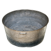 An aluminum ice bucket tub.