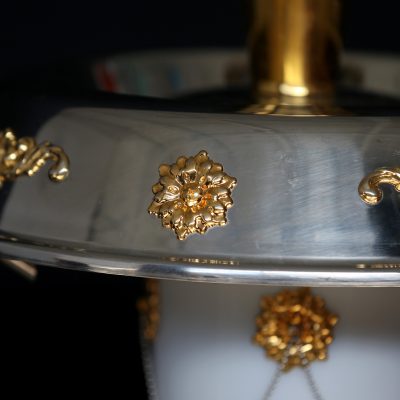 silver gold fountain detail
