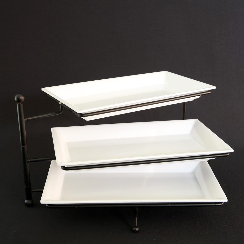 3 Tier Rectangle White adjustable A to Z Party Rental PA