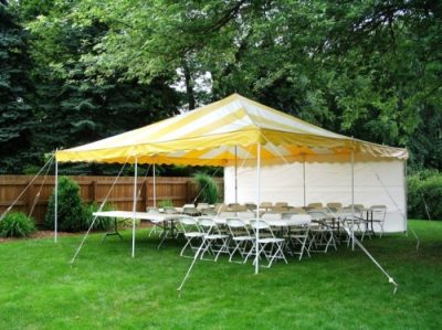 20 x 20 canopy yellow and white striped