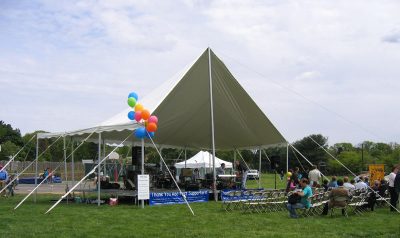 outdoor temporary staging tent