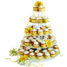 cupcake stand round white rental