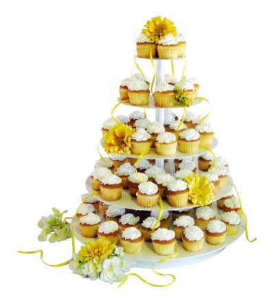 cupcake stand round white rental