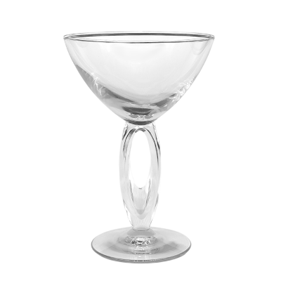 A 12oz martini glass. The stem splits into two in the center, then joins again at the bottom of the cup.