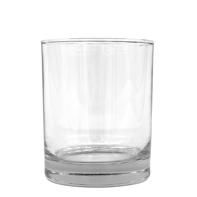 A 12oz old fashion glass with straight sides.