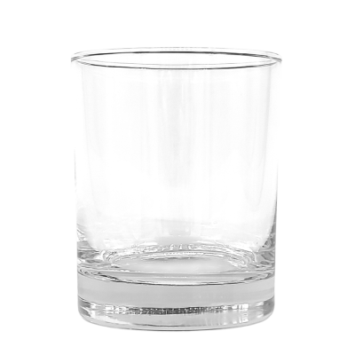 An 8oz old fashion glass with straight sides.