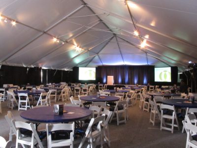 Janssen corporate product release meeting rental tent 50x frame tent