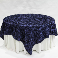 Navy Rosette linen rental