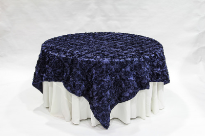 Navy Rosette linen rental