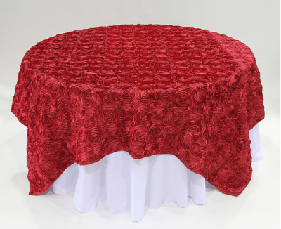 Red Rosette linen rental