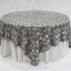 Silver Rosette linen rental