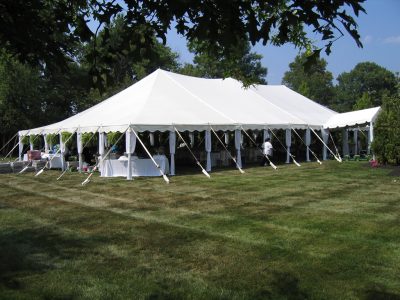 backyard tent wedding 40x80 pole