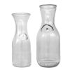 Two wine carafes, a 0.5L and a 1L, with decorative circular designs on the front.