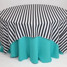 Awning Stripe Black linen