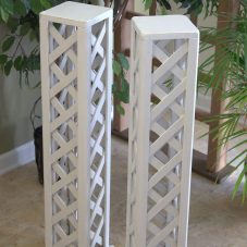 white pedestal wedding columns