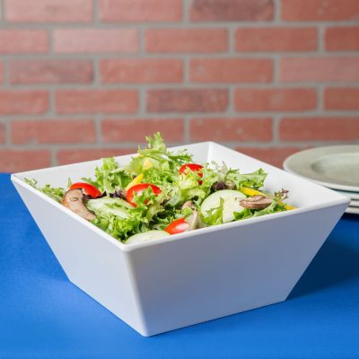 white square melamine bowl