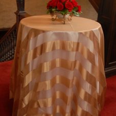 antique gold eternity stripe linen rental