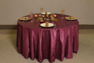 burgundy bengaline linen rental