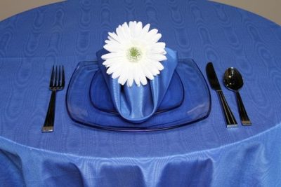 royal blue bengaline linen rental