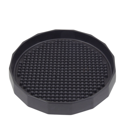 A black beverage trip tray.