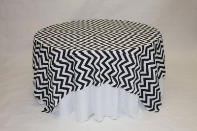 Black Chevron linen rental