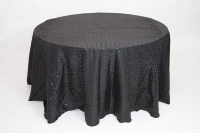 black helix sequin linen rental