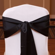 black satin linen rental