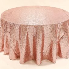 blush glimmer sequin linen rental