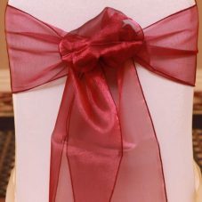 burgundy organza linen rental