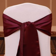 burgundy satin linen rental