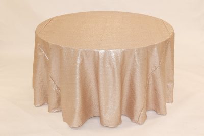 champagne glimmer sequin linen rental