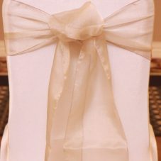 champagne organza linen rental